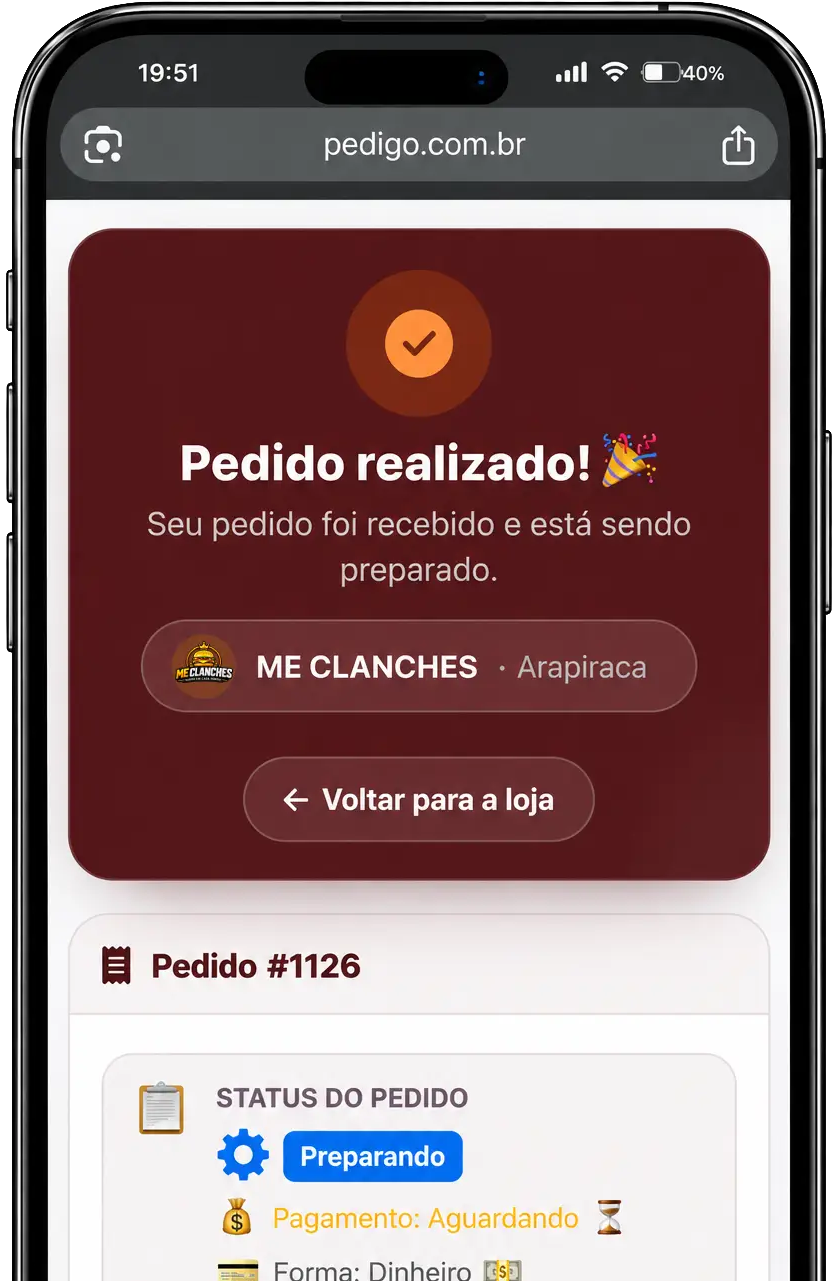 Experiência do cliente no aplicativo PediGo